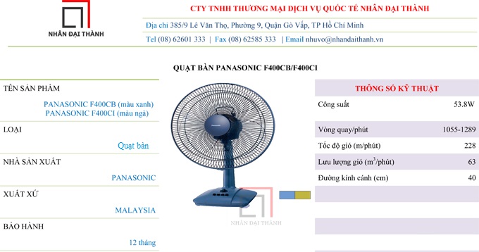 Quạt bàn F400CB/CI