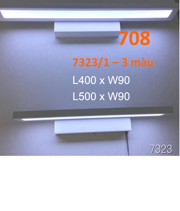 Đèn gương hình chữ nhật led 3 chế độ màu 708